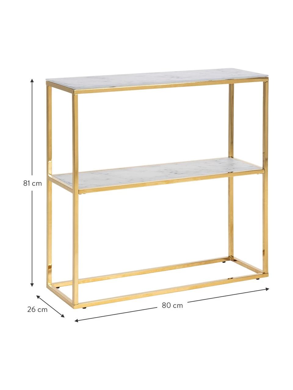 Metall-Regal Aruba mit Marmor-Optik, B 80 x H 81 cm 3 Metall-Regal Aruba mit Marmor-Optik, B 80 x H 81 cm – Bild 3