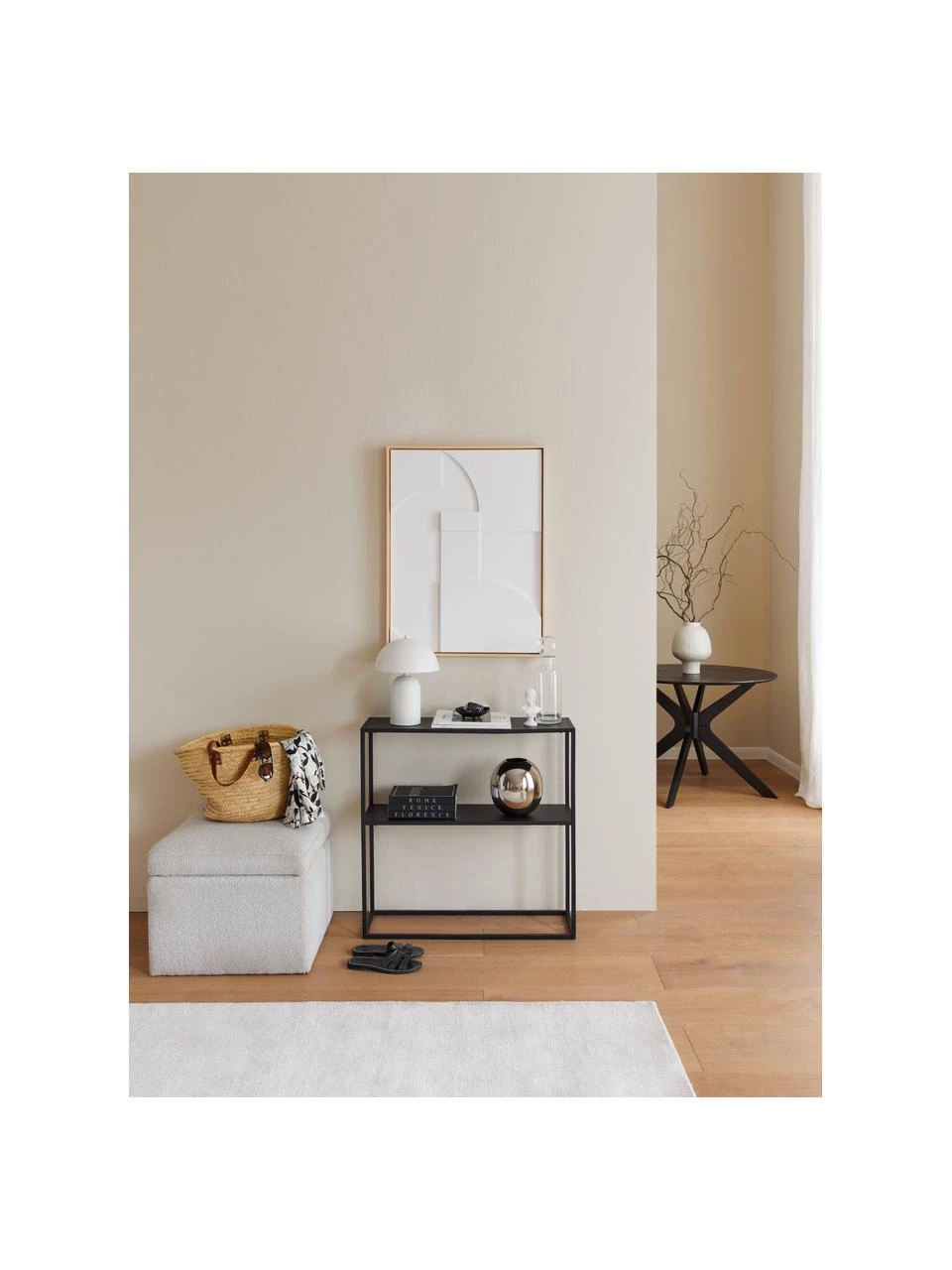 Westwing Collection Metall-Regal Neptun mit Ablage in Schwarz, B 80 x H 80 cm 2 Westwing Collection Metall-Regal Neptun mit Ablage in Schwarz, B 80 x H 80 cm – Bild 2