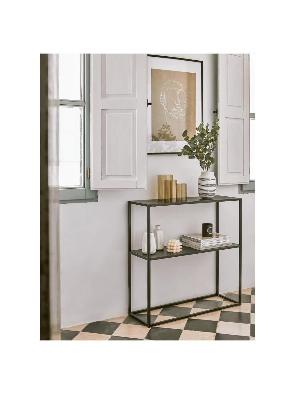 Westwing Collection Metall-Regal Neptun mit Ablage in Schwarz, B 80 x H 80 cm 3 Westwing Collection Metall-Regal Neptun mit Ablage in Schwarz, B 80 x H 80 cm – Bild 3