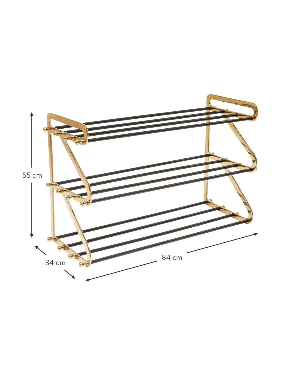 Kare Design Metall-Schuhregal Walk mit 3 Ablageflächen, B 84 x H 55 cm 3 Kare Design Metall-Schuhregal Walk mit 3 Ablageflächen, B 84 x H 55 cm – Bild 3