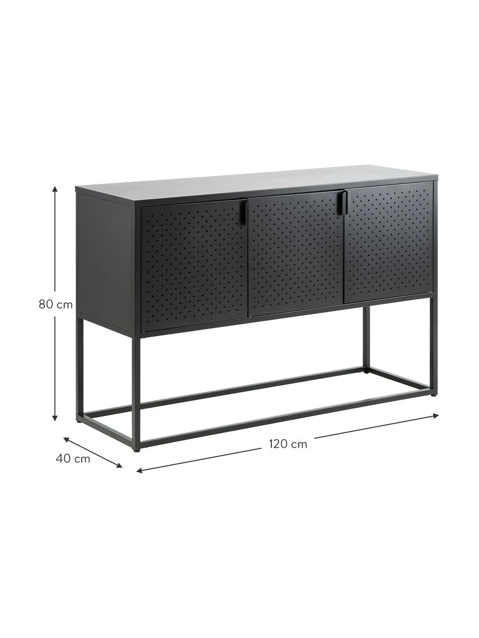 Westwing Collection Metall-Sideboard Neptun mit Türen in Schwarz, B 120 x H 80 cmNur noch 1 Artikel verfügbar 4 Westwing Collection Metall-Sideboard Neptun mit Türen in Schwarz, B 120 x H 80 cmNur noch 1 Artikel verfügbar – Bild 4
