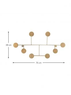 Bloomingville Metall-Wandgarderobe Fia in Gold, B 76 x H 38 cm -Flur & Diele Verkäufe Metall Wandgarderobe Fia in Gold 2