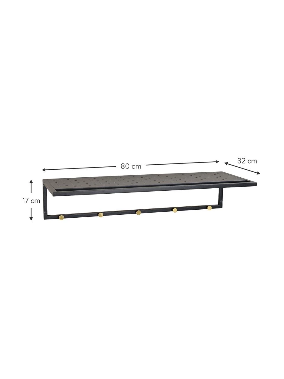 Rowico Metall-Wandgarderobe Malone in Schwarz, B 80 x H 17 cmNur noch 1 Artikel verfügbar 3 Rowico Metall-Wandgarderobe Malone in Schwarz, B 80 x H 17 cmNur noch 1 Artikel verfügbar – Bild 3