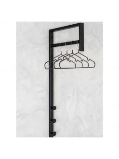 Metall-Wandgarderobe Sendi in Schwarz, B 30 x H 82 cm -Flur & Diele Verkäufe Metall Wandgarderobe Sendi in Schwarz 4
