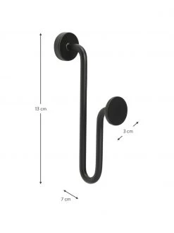 Hübsch Metall-Wandhaken Swing in Schwarz, B 3 x H 13 cm -Flur & Diele Verkäufe Metall Wandhaken Swing in Schwarz 2