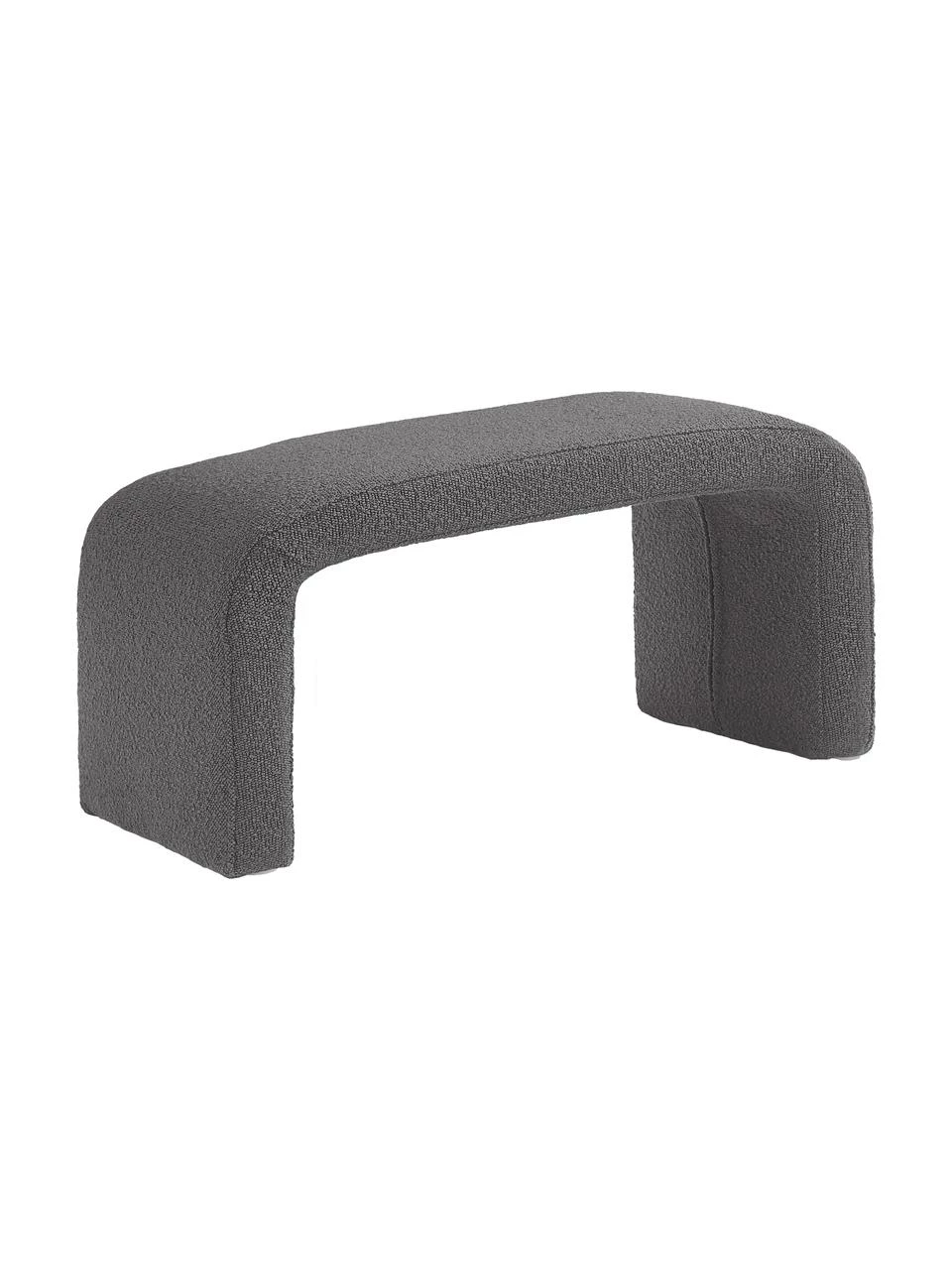 Westwing Collection Moderne Bouclé-Polsterbank Penelope in Grau, B 110 x H 46 cm 1 Westwing Collection Moderne Bouclé-Polsterbank Penelope in Grau, B 110 x H 46 cm