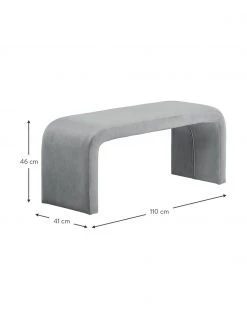 Westwing Collection Moderne Samt-Polsterbank Penelope in Grau, B 110 x H 46 cm 8 Westwing Collection Moderne Samt-Polsterbank Penelope in Grau, B 110 x H 46 cm -Flur & Diele Verkäufe Moderne Samt Polsterbank Penelope in Grau 2