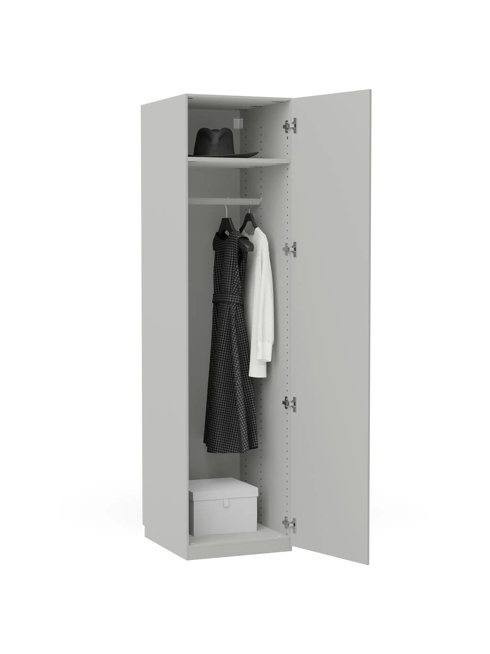 Westwing Collection Modularer Drehtürenschrank Charlotte in Grau, 50 cm Breite, mehrere Varianten, Basic Interior, Höhe 200 cm 4 Westwing Collection Modularer Drehtürenschrank Charlotte in Grau, 50 cm Breite, mehrere Varianten, Basic Interior, Höhe 200 cm – Bild 4