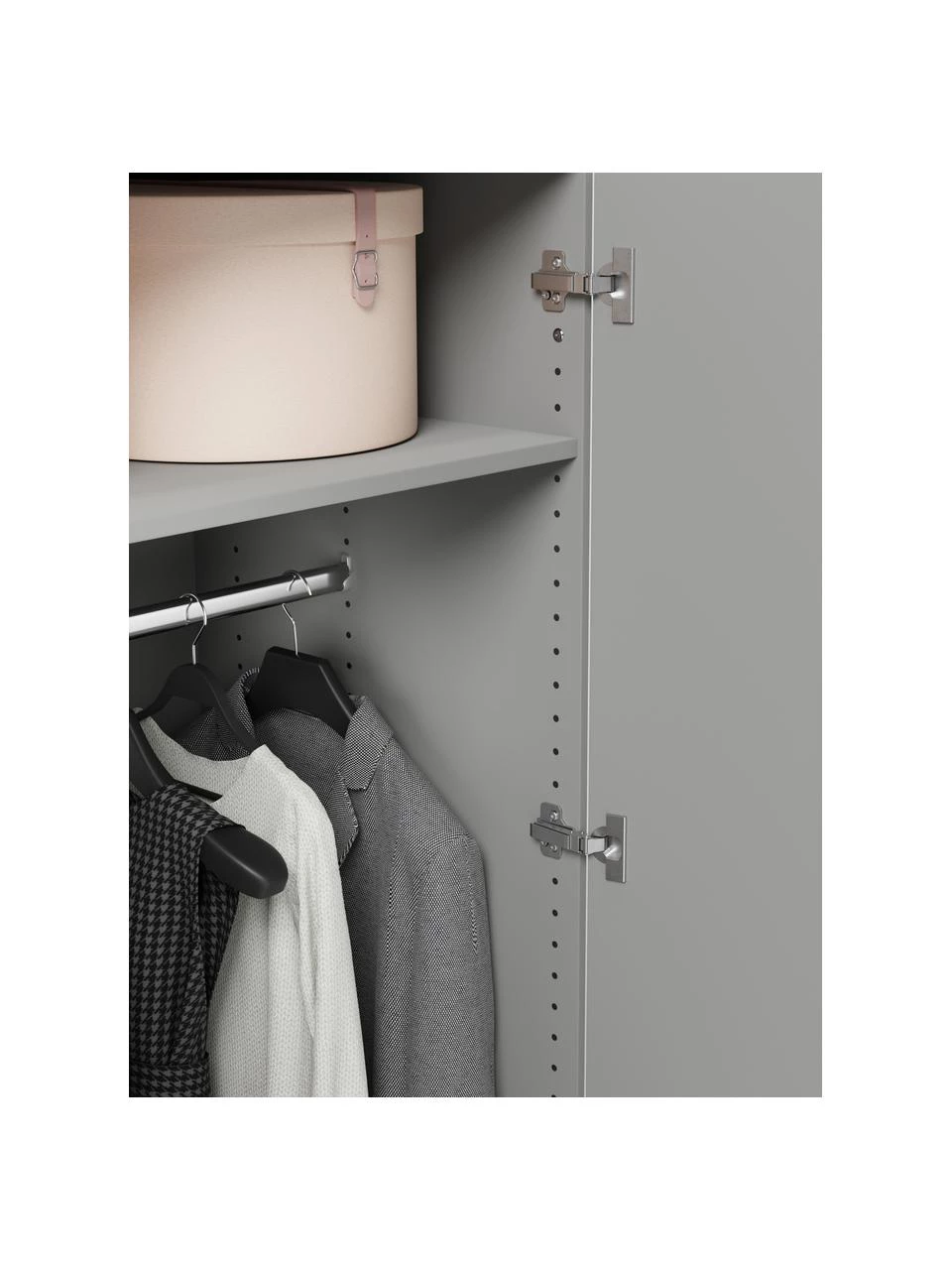 Westwing Collection Modularer Drehtürenschrank Charlotte in Grau, 50 cm Breite, mehrere Varianten, Basic Interior, Höhe 200 cm 5 Westwing Collection Modularer Drehtürenschrank Charlotte in Grau, 50 cm Breite, mehrere Varianten, Basic Interior, Höhe 200 cm – Bild 5