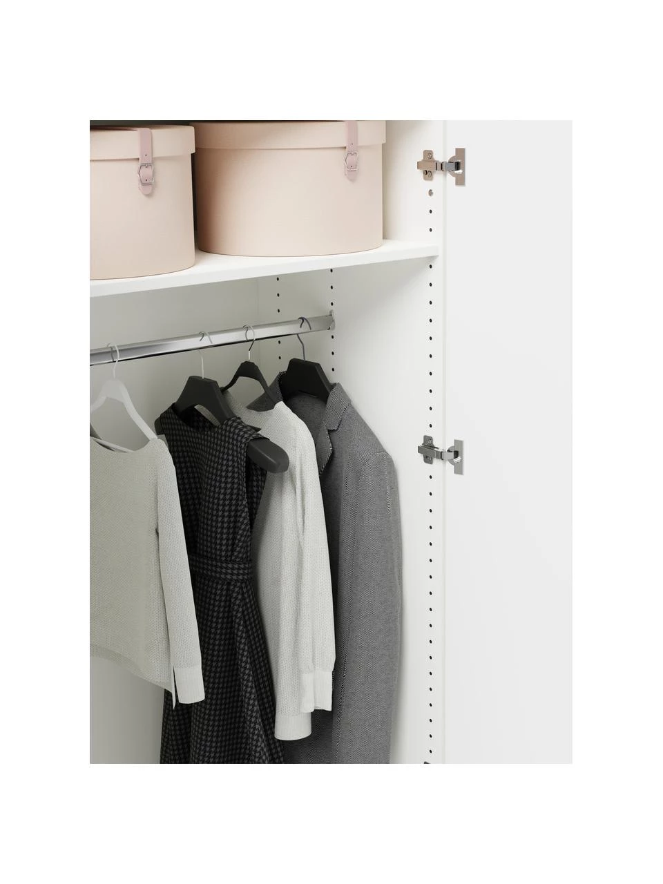 Westwing Collection Modularer Drehtürenschrank Charlotte in Weiß, 100 cm Breite, mehrere Varianten, Basic Interior, Höhe 200 cm 5 Westwing Collection Modularer Drehtürenschrank Charlotte in Weiß, 100 cm Breite, mehrere Varianten, Basic Interior, Höhe 200 cm – Bild 5