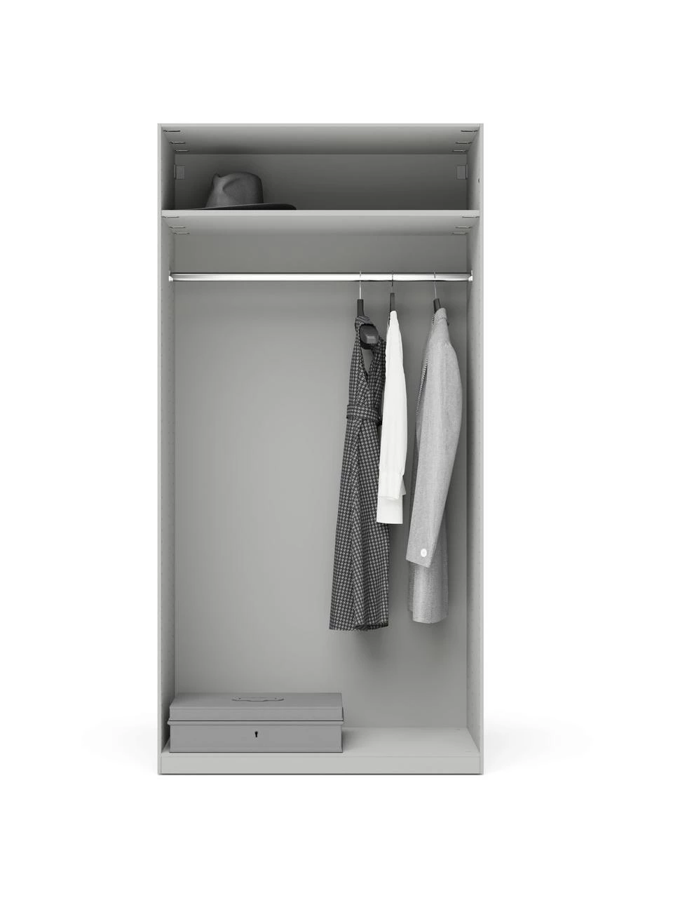 Westwing Collection Modularer Drehtürenschrank Leon in Grau, 100 cm Breite, mehrere Varianten, Basic Interior, Höhe 200 cm 2 Westwing Collection Modularer Drehtürenschrank Leon in Grau, 100 cm Breite, mehrere Varianten, Basic Interior, Höhe 200 cm – Bild 2