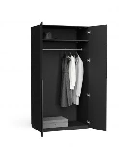 Westwing Collection Modularer Drehtürenschrank Leon in Schwarz, 100 cm Breite, mehrere Varianten, Basic Interior, Höhe 200 cm -Flur & Diele Verkäufe Modularer Drehturenschrank Leon in Schwarz 100 cm Breite mehrere Varianten 2