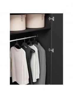 Westwing Collection Modularer Drehtürenschrank Leon in Schwarz, 100 cm Breite, mehrere Varianten, Basic Interior, Höhe 200 cm -Flur & Diele Verkäufe Modularer Drehturenschrank Leon in Schwarz 100 cm Breite mehrere Varianten 3