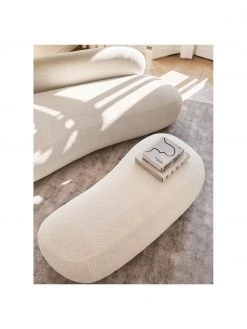 Westwing Collection Nierenförmiger Hocker Alba aus Teddyfell in Cremefarben, B 130 x T 62 cm -Flur & Diele Verkäufe Nierenformiger Hocker Alba aus Teddyfell in Cremefarben 2