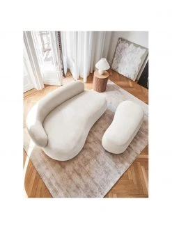 Westwing Collection Nierenförmiger Hocker Alba in Cremefarben, B 130 x T 62 cm -Flur & Diele Verkäufe Nierenformiger Hocker Alba in Cremefarben 2