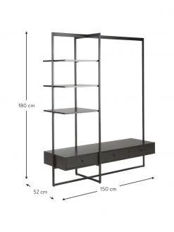 Westwing Collection Offener Kleiderschrank Pacey in Schwarz, B 150 x H 180 cm 8 Westwing Collection Offener Kleiderschrank Pacey in Schwarz, B 150 x H 180 cm -Flur & Diele Verkäufe Offener Kleiderschrank Pacey in Schwarz 2