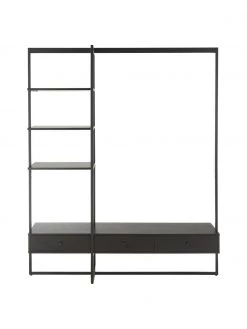 Westwing Collection Offener Kleiderschrank Pacey in Schwarz, B 150 x H 180 cm 9 Westwing Collection Offener Kleiderschrank Pacey in Schwarz, B 150 x H 180 cm -Flur & Diele Verkäufe Offener Kleiderschrank Pacey in Schwarz 3