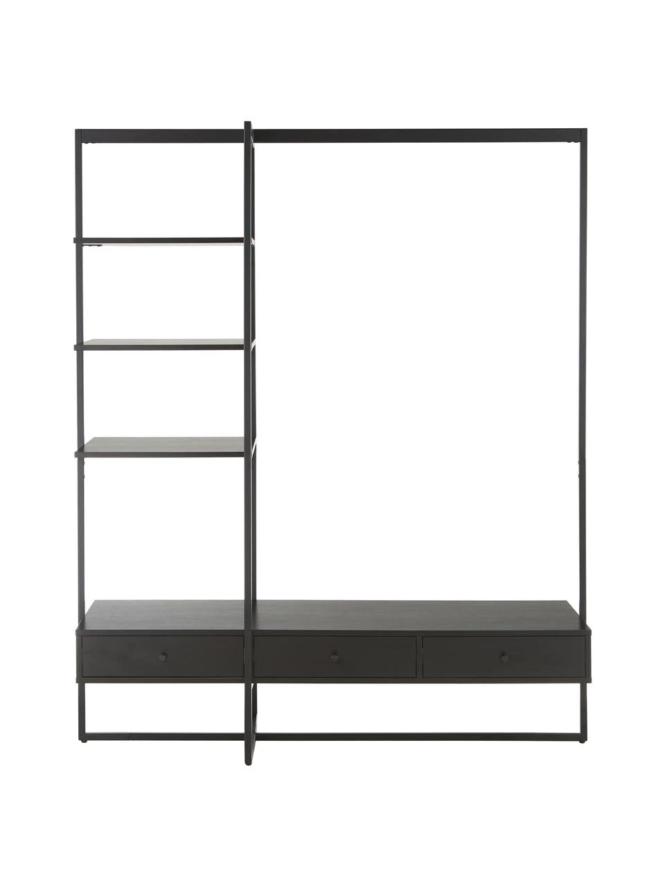 Westwing Collection Offener Kleiderschrank Pacey in Schwarz, B 150 x H 180 cm 4 Westwing Collection Offener Kleiderschrank Pacey in Schwarz, B 150 x H 180 cm – Bild 4