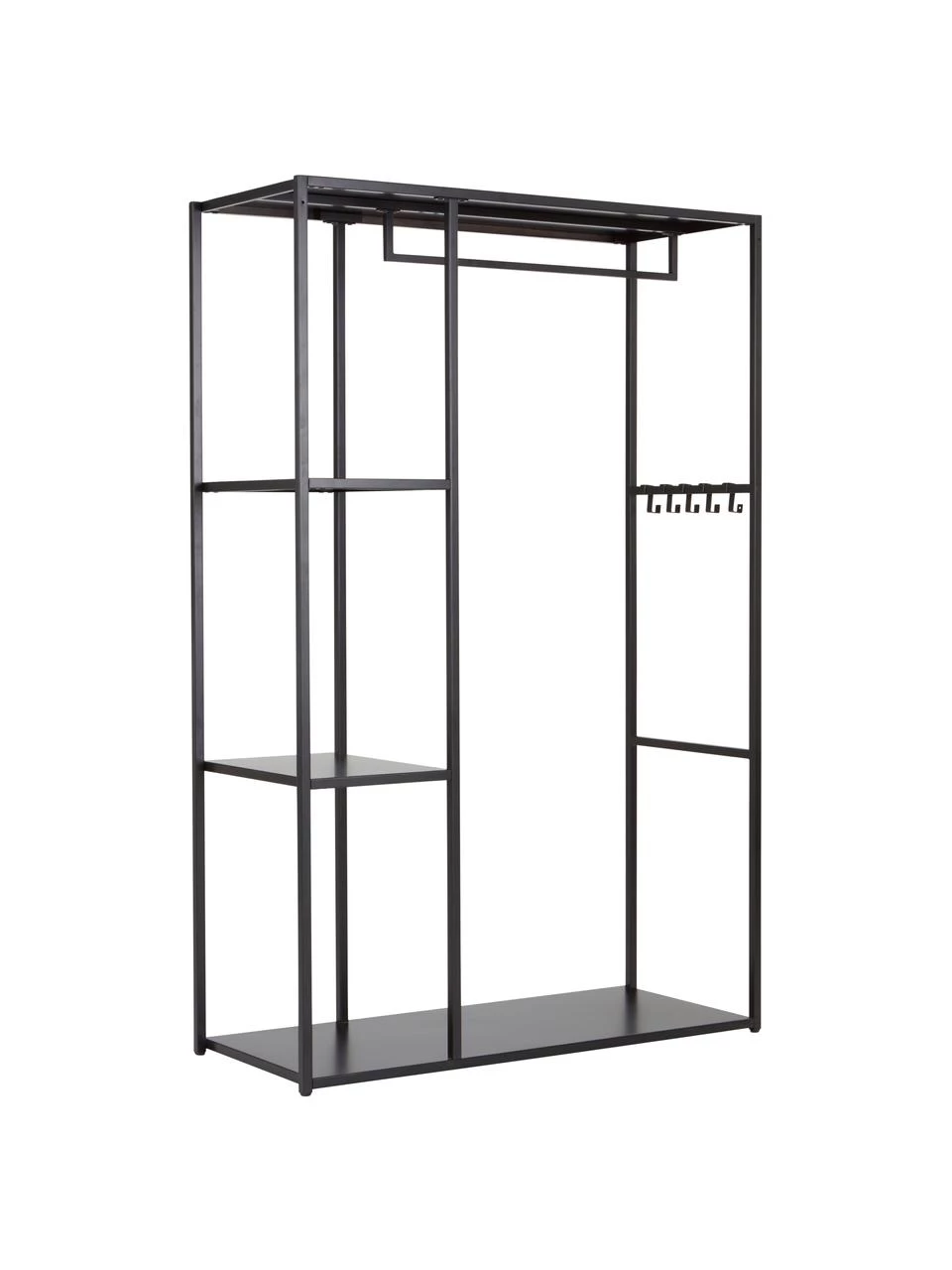 Jotex Offener Metall-Kleiderschrank Preston in Schwarz, B 110 x H 170 cmNur noch wenige verfügbar 4 Jotex Offener Metall-Kleiderschrank Preston in Schwarz, B 110 x H 170 cmNur noch wenige verfügbar – Bild 4