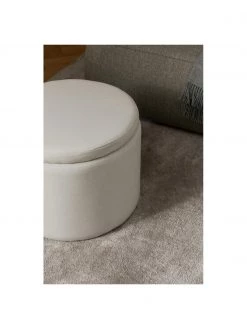 Westwing Collection Polsterhocker Alida mit Stauraum in Beige, Ø 50 x H 42 cm -Flur & Diele Verkäufe Polsterhocker Alida mit Stauraum in Beige 2