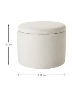 Westwing Collection Polsterhocker Alida mit Stauraum in Beige, Ø 50 x H 42 cm -Flur & Diele Verkäufe Polsterhocker Alida mit Stauraum in Beige 3