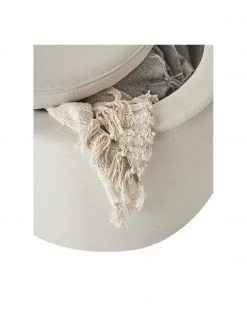 Westwing Collection Polsterhocker Alida mit Stauraum in Beige, Ø 50 x H 42 cm -Flur & Diele Verkäufe Polsterhocker Alida mit Stauraum in Beige 5