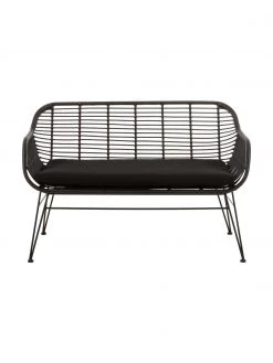 Westwing Collection Polyrattan-Sitzbank Costa in Schwarz, B 126 x H 81 cm 8 Westwing Collection Polyrattan-Sitzbank Costa in Schwarz, B 126 x H 81 cm -Flur & Diele Verkäufe Polyrattan Sitzbank Costa in Schwarz 2