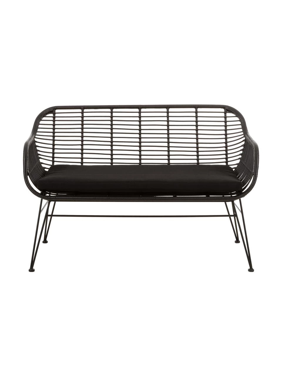 Westwing Collection Polyrattan-Sitzbank Costa in Schwarz, B 126 x H 81 cm 3 Westwing Collection Polyrattan-Sitzbank Costa in Schwarz, B 126 x H 81 cm – Bild 3