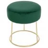 Bizzotto Runder Samt-Hocker Clarissa in Grün, Ø 35 x H 40 cm
