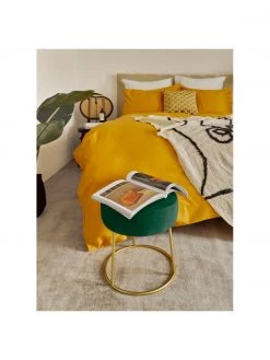 Bizzotto Runder Samt-Hocker Clarissa in Grün, Ø 35 x H 40 cm -Flur & Diele Verkäufe Runder Samt Hocker Clarissa in Grun 3