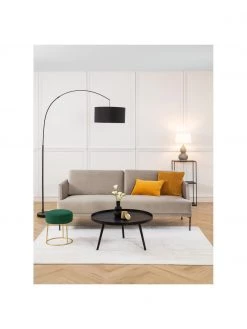 Bizzotto Runder Samt-Hocker Clarissa in Grün, Ø 35 x H 40 cm -Flur & Diele Verkäufe Runder Samt Hocker Clarissa in Grun 4