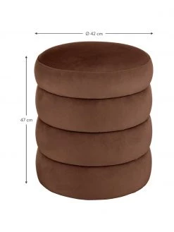 Westwing Collection Samt-Hocker Alto in Braun, Ø 42 x H 47 cm 8 Westwing Collection Samt-Hocker Alto in Braun, Ø 42 x H 47 cm -Flur & Diele Verkäufe Samt Hocker Alto in Braun 2