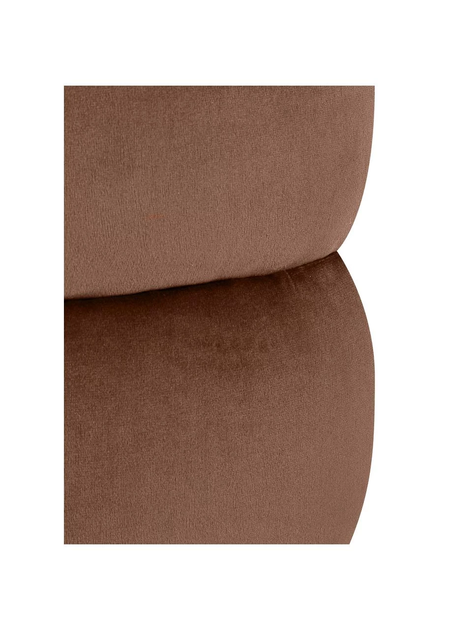 Westwing Collection Samt-Hocker Alto in Braun, Ø 42 x H 47 cm 4 Westwing Collection Samt-Hocker Alto in Braun, Ø 42 x H 47 cm – Bild 4