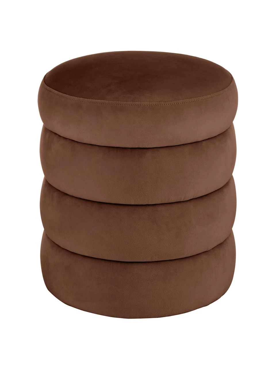 Westwing Collection Samt-Hocker Alto in Braun, Ø 42 x H 47 cm 1 Westwing Collection Samt-Hocker Alto in Braun, Ø 42 x H 47 cm