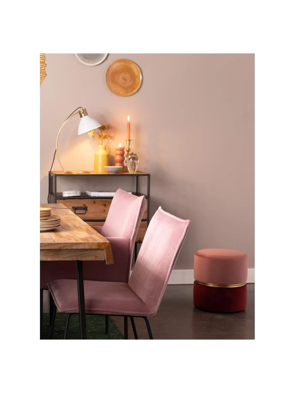 Samt-Hocker Bubbly, Ø 35 x H 39 cm 2 Samt-Hocker Bubbly, Ø 35 x H 39 cm – Bild 2