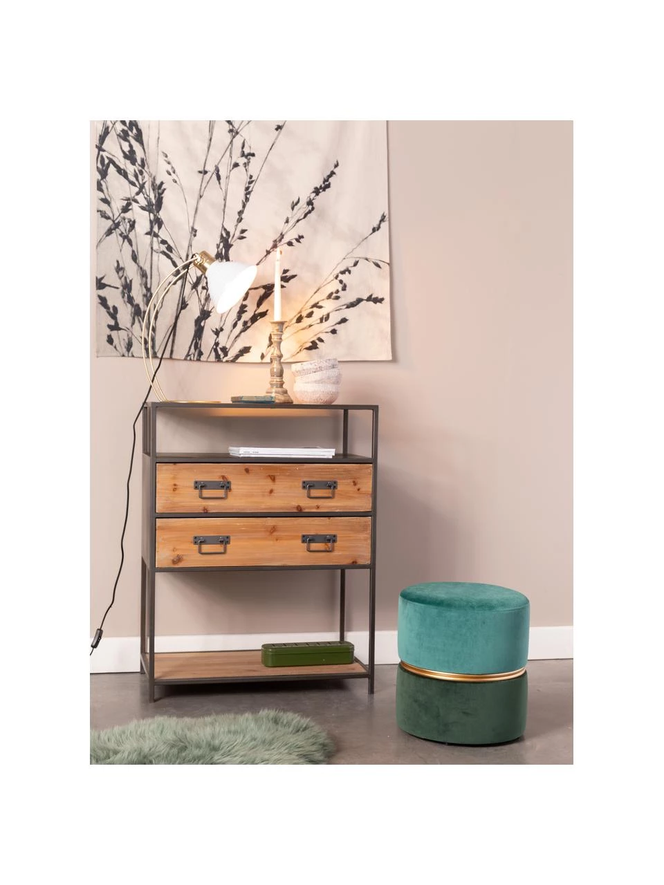 Samt-Hocker Bubbly, Ø 35 x H 39 cm 5 Samt-Hocker Bubbly, Ø 35 x H 39 cm – Bild 5