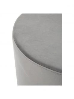 Westwing Collection Samt-Hocker Daisy in Grau, Ø 54 x H 38 cm -Flur & Diele Verkäufe Samt Hocker Daisy in Grau 10