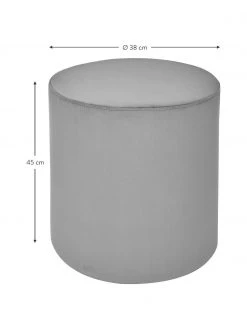 Westwing Collection Samt-Hocker Daisy in Grau, Ø 38 x H 45 cm -Flur & Diele Verkäufe Samt Hocker Daisy in Grau 2
