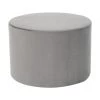 Westwing Collection Samt-Hocker Daisy in Grau, Ø 54 x H 38 cm