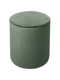 Westwing Collection Samt-Hocker Daisy in Grün, Ø 38 x H 45 cm -Flur & Diele Verkäufe Samt Hocker Daisy in Grun 3