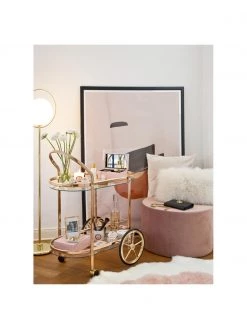 Westwing Collection Samt-Hocker Daisy in Rosa, Ø 54 x H 38 cm -Flur & Diele Verkäufe Samt Hocker Daisy in Rosa 8