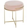 Westwing Collection Samt-Hocker Madeleine mit Metallgestell in Rosa, Ø 40 x H 45 cm