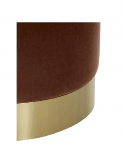 Westwing Collection Samt-Hocker Orchid in Braun, Ø 38 x H 38 cm -Flur & Diele Verkäufe Samt Hocker Orchid in Braun 4