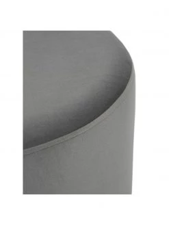 Westwing Collection Samt-Hocker Orchid in Grau, Ø 38 x H 38 cm -Flur & Diele Verkäufe Samt Hocker Orchid in Grau 3