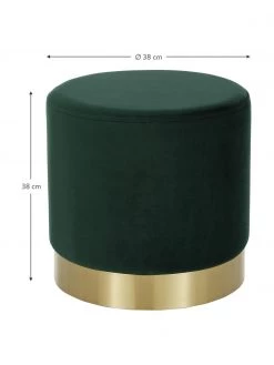 Westwing Collection Samt-Hocker Orchid in Grün, Ø 38 x H 38 cm -Flur & Diele Verkäufe Samt Hocker Orchid in Grun 2