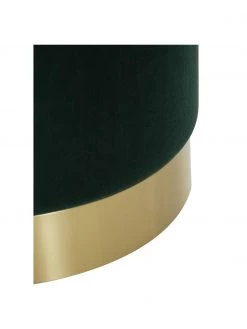 Westwing Collection Samt-Hocker Orchid in Grün, Ø 38 x H 38 cm -Flur & Diele Verkäufe Samt Hocker Orchid in Grun 4