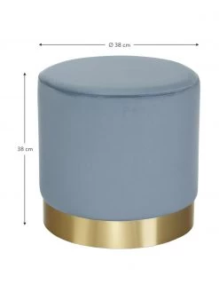 Westwing Collection Samt-Hocker Orchid in Hellblau, Ø 38 x H 38 cm -Flur & Diele Verkäufe Samt Hocker Orchid in Hellblau 2