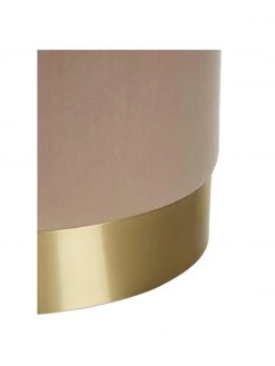 Westwing Collection Samt-Hocker Orchid in Taupe, Ø 38 x H 38 cm -Flur & Diele Verkäufe Samt Hocker Orchid in Taupe 5