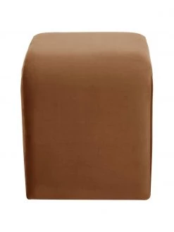 Westwing Collection Samt-Hocker Penelope in Braun, B 61 x H 46 cm -Flur & Diele Verkäufe Samt Hocker Penelope in Braun 4