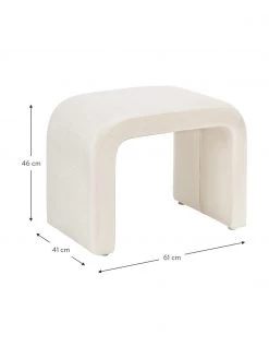 Westwing Collection Samt-Hocker Penelope in Cremeweiß, B 61 x H 46 cm -Flur & Diele Verkäufe Samt Hocker Penelope in Cremeweiss 2